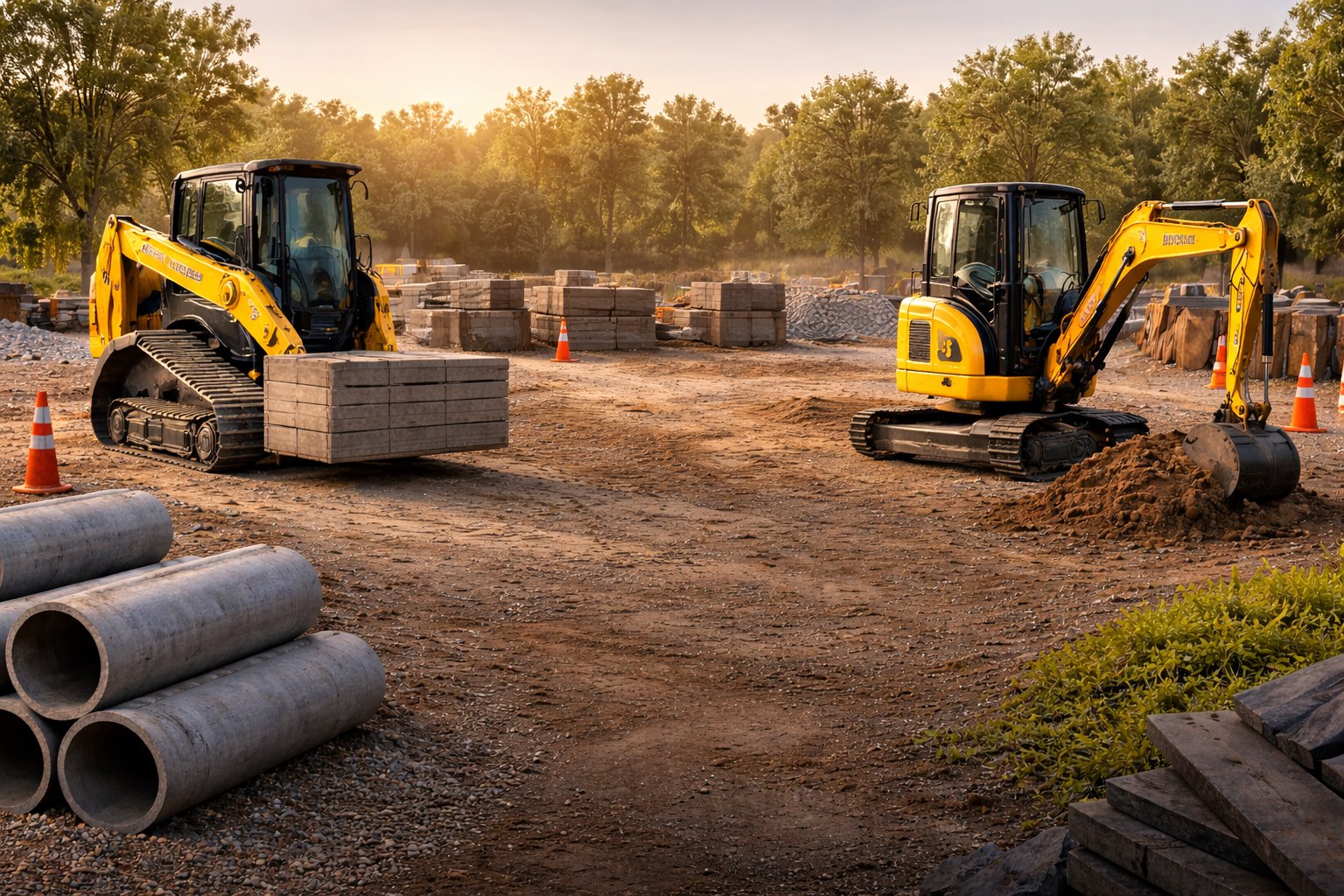 King Heavy Equipment John Deere fleet on job site, Jacksonville FL